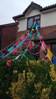 Day of the Dead flags. But we will be doing trick or treating all day on October 31st for those who want to get an early start. From 8 a.m. to 4 p.m.