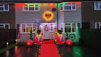 Nutcrackers & lights , walk or drive display 