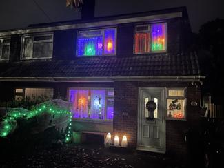 Lights can be seen from road within hours specified, there are decorations best seen by walking too 